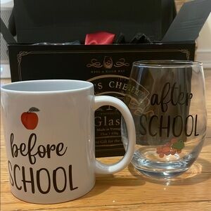 Playful White Mug with Apple Graphic